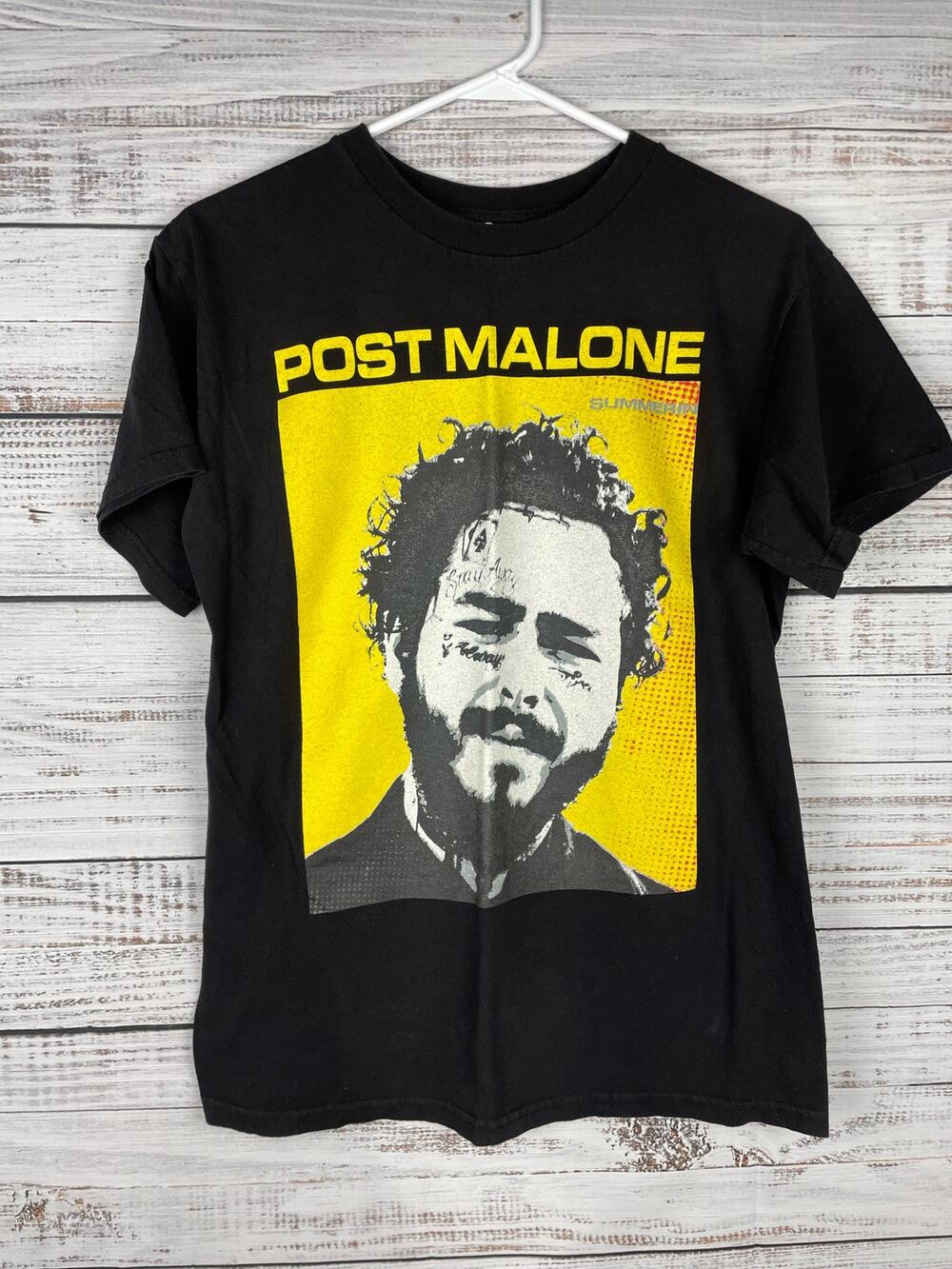 Post Malone Black Short Sleeve Band Tee Summerin  Tour 2019 Small Cotton Tshirt
